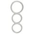 You2Toys - Trippel silikon penis- och testikelring (silver)