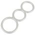 You2Toys - Trippel silikon penis- och testikelring (silver)