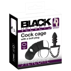 Black Velvets - silikon penisbur med analplugg (svart)