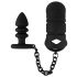 Black Velvet - silikon penisbur med analplugg (svart)