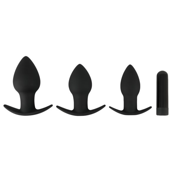 Svart Velvet - uppladdningsbart analvibrator-set - 3 delar (svart)