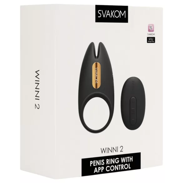 Svakom Winni 2 - Vibrerande penisring med app- och fjärrkontroll för män (svart)