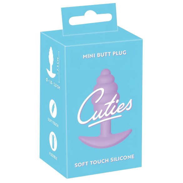 Cuties - mini analplugg - silikon - lila 2,8 cm