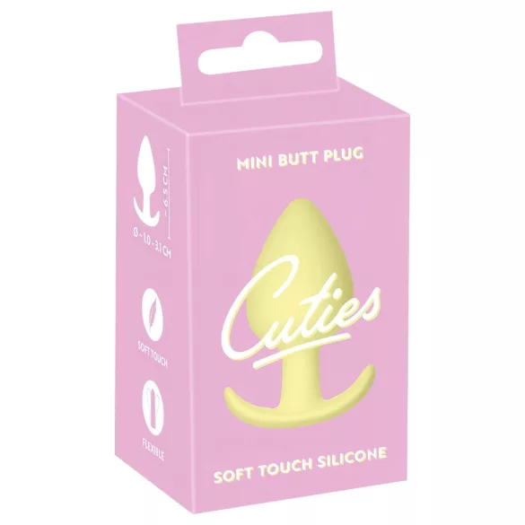 Cuties Mini Butt Plug - silikon analplugg (gul, 3,1 cm)