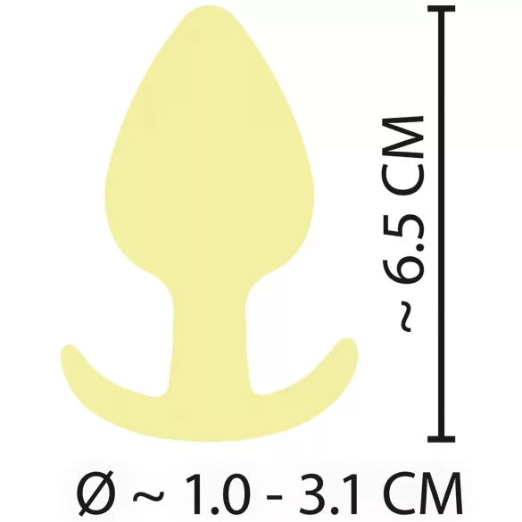 Cuties Mini Butt Plug - silikon analplugg (gul, 3,1 cm)