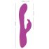 Javida Thumping Rabbit - 3-motors klitorisvibrator med kaninarmar (lila)