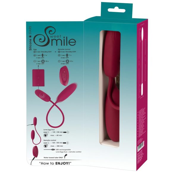 Smile Love Egg Duo - dubbel vibratorägg - anal och vaginal stimulering