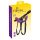 SMILE - strap-on dubbel dildo med stroppe (lila-svart)