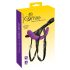 SMILE - strap-on dubbel dildo med stroppe (lila-svart)