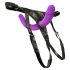 SMILE - strap-on dubbel dildo med stroppe (lila-svart)