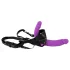 SMILE - strap-on dubbel dildo med byxa - silikon lila/svart