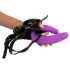 SMILE - strap-on dubbel dildo med stroppe (lila-svart)