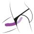 SMILE - strap-on dubbel dildo med stroppe (lila-svart)