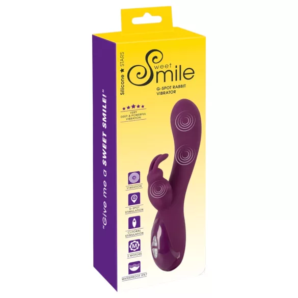 SMILE - vibrator med klitorisstimulering - uppladdningsbar 3 motorer - lila
