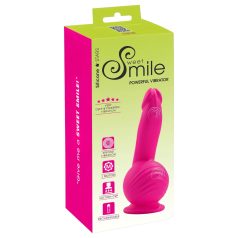   SMILE Powerful - uppladdningsbar vibrator med sugkopp och två motorer - rosa