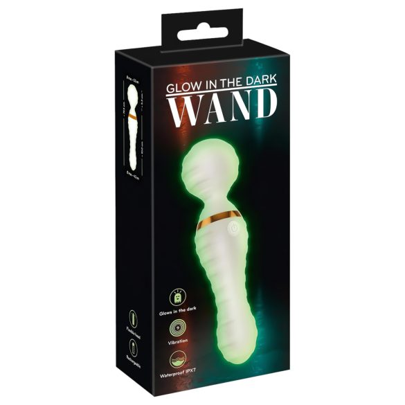 You2Toys Glow in the Dark - Masserande Vibrator (vit)