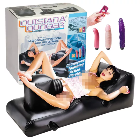 Louisiana Lounger - sexmaskin med inbyggd vibrator - svart