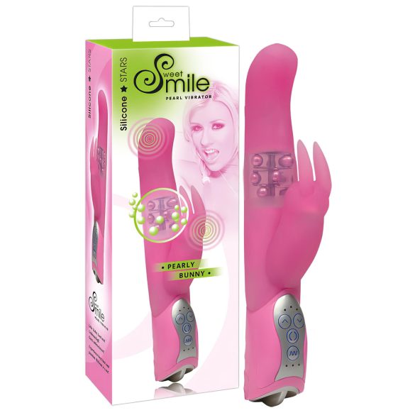 SMILE Pearly Bunny - pärlstav vibrator (rosa)