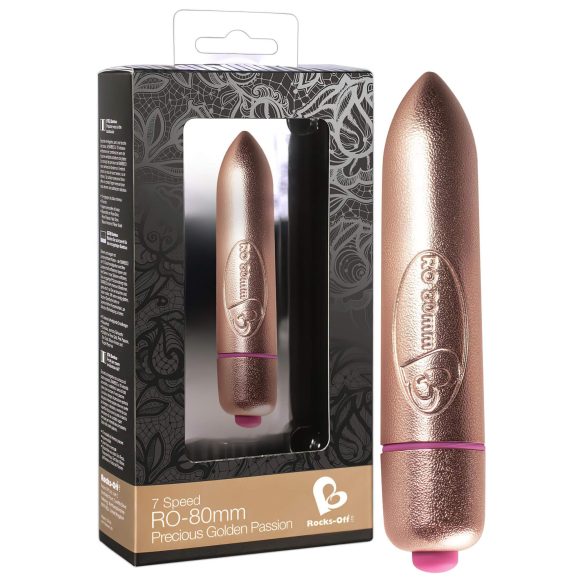 RO-80mm - liten läppstiftsvibrator (7 rytmer) - guld