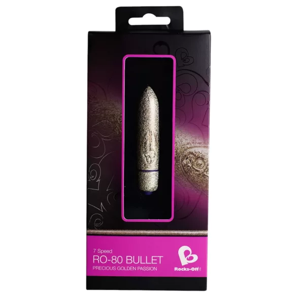 RO-80mm - miniläppsylvibrator - 7 vibrationslägen - guld
