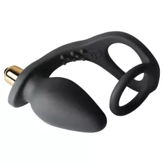 RO-ZEN - penisring och analvibrator - dubbla ringar - svart