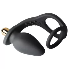 RO-ZEN - penisring och analvibrator - dubbla ringar - svart