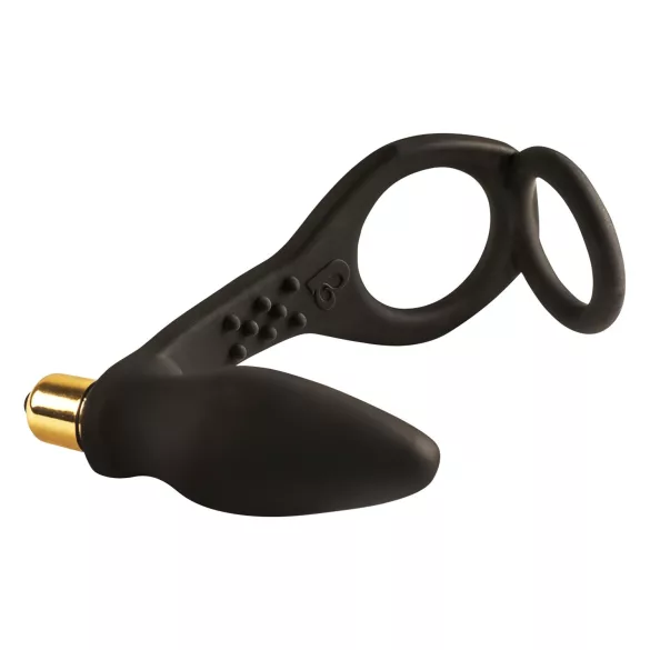 RO-ZEN - penisring och analvibrator - dubbla ringar - svart