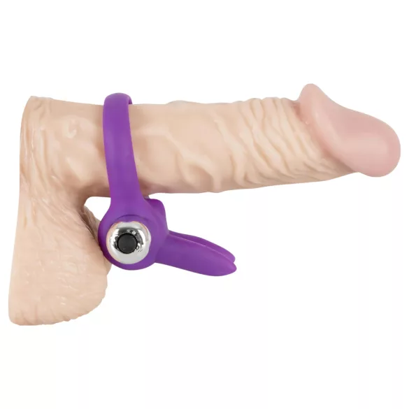 SMILE - penisring med vibrator - kanin - silikon lila