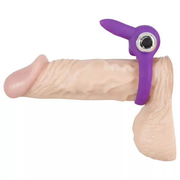 SMILE - penisring med vibrator - kanin - silikon lila