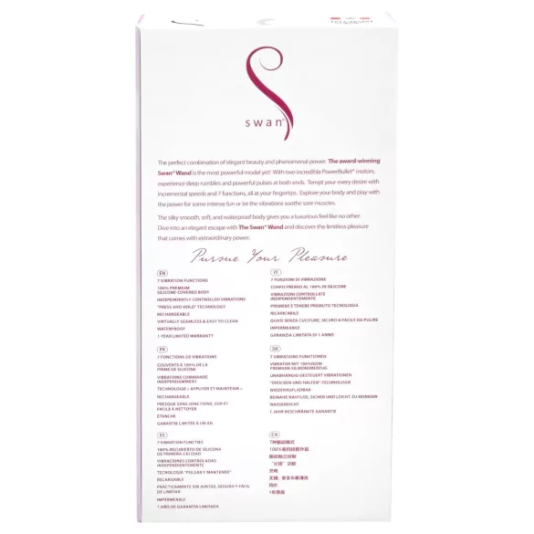 The Swan Wand - wand vibrator - uppladdningsbar - rosa