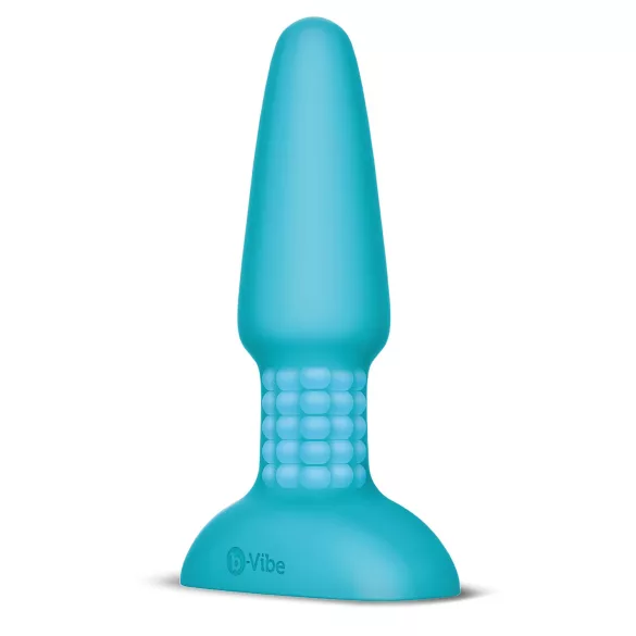 b-Vibe - roterande analvibrator med pärlor - uppladdningsbar - turkos