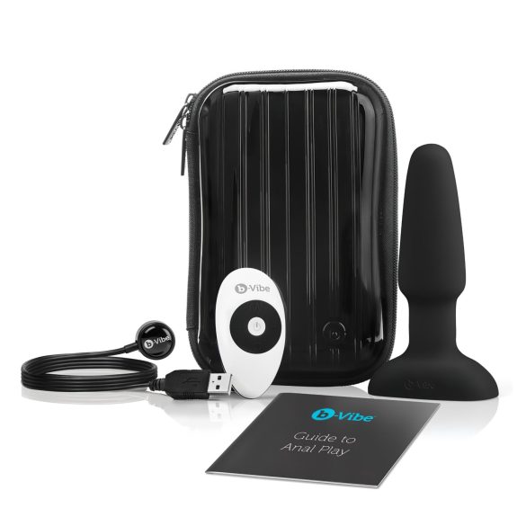 b-Vibe - Svart roterande pärlvibrator för anal bruk
