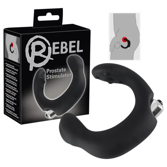 Rebel - prostatavibrator böjd - svart