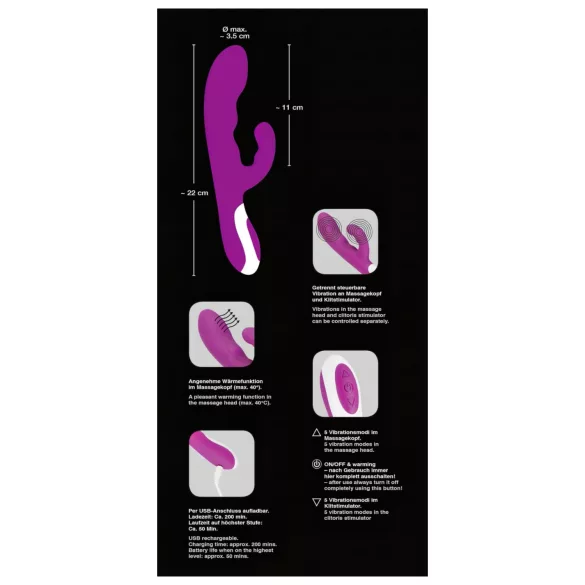Javida - värmande klitorisstimulator-vibrator (lila)