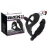 Black Velvets - analvibrator med penisring och pungvibrator - svart