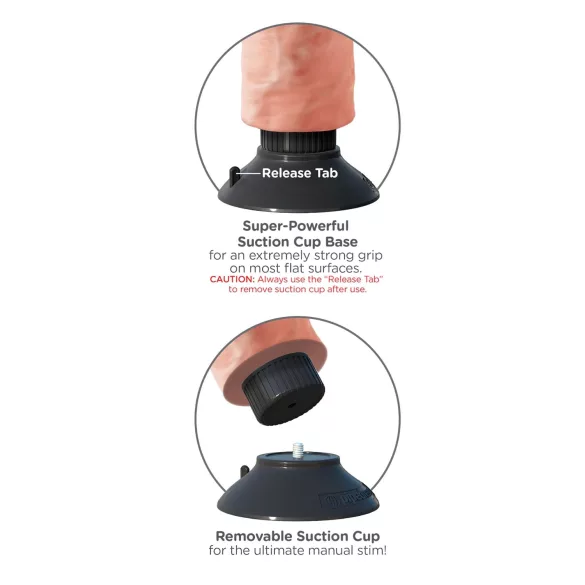 King Cock - dildo med sugkopp och vibrator - 23 cm - natur