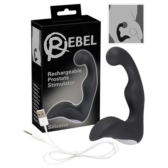 Rebel - prostatavibrator uppladdningsbar - svart