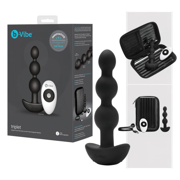 b-Vibe trippel pärla, uppladdn. analvibrator (svart)
