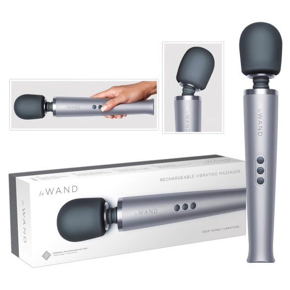 le Wand - exklusiv, uppladdningsbar massager vibrator (silver)