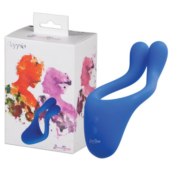 BeauMents Doppio - uppladdningsbar parvibrator, 3 motorer (blå)