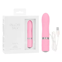   Pillow Talk Flirty - stavvibrator med uppladdningsbart batteri - rosa
