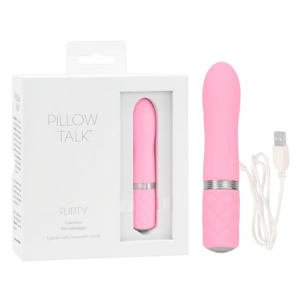 Pillow Talk Flirty – uppladdningsbar stavvibrator (rosa)
