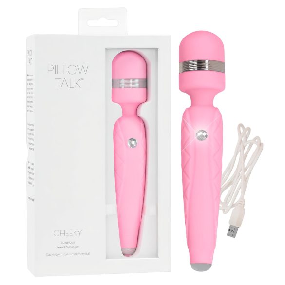Pillow Talk Cheeky Wand - uppladdningsbar massagestav (rosa)