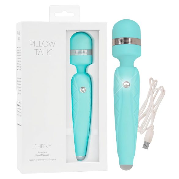 Pillow Talk Cheeky Wand - uppladdningsbar massagestav (turkos)