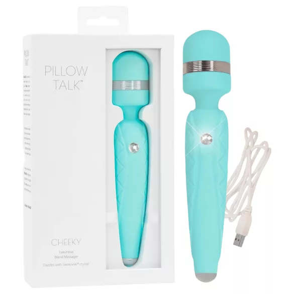 Pillow Talk Cheeky Wand - massagevibrator uppladdningsbar turkos