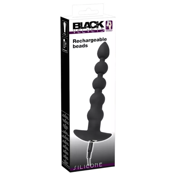 Black Velvets - uppladdningsbar analvibrator med 5 kulor - svart