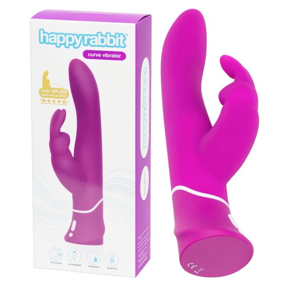 Happyrabbit Curve - vattentät klitorisstimulator med arm (lila)