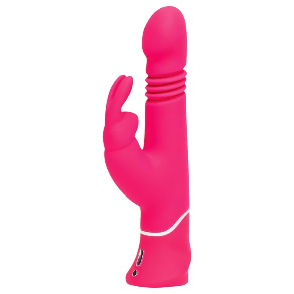 Happyrabbit Thrusting - uppladdningsbar dildo med klitorisarm (rosa)
