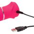 Happyrabbit Thrusting - uppladdningsbar dildo med klitorisarm (rosa)