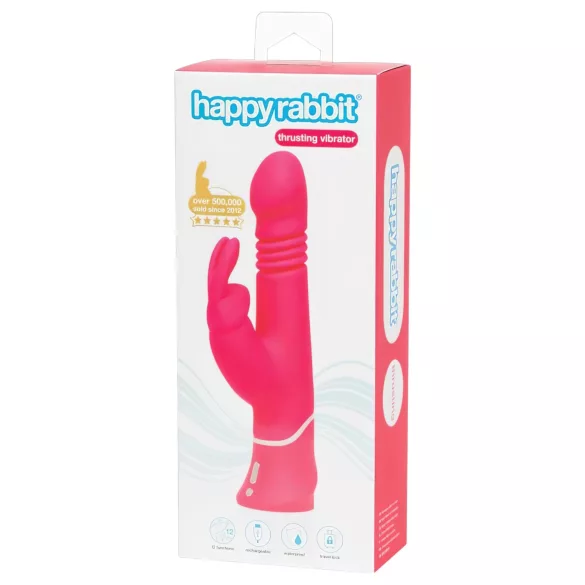 Happyrabbit - rabbitvibrator med stötande rörelse - uppladdningsbar - rosa